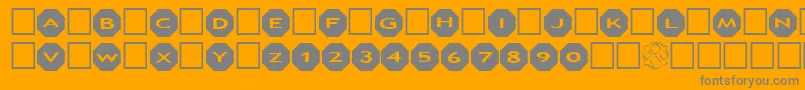 AlphashapesOctagons Font – Gray Fonts on Orange Background