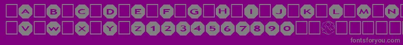 Czcionka AlphashapesOctagons – szare czcionki na fioletowym tle
