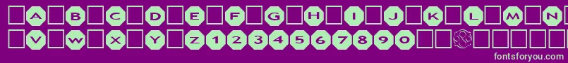 AlphashapesOctagons Font – Green Fonts on Purple Background