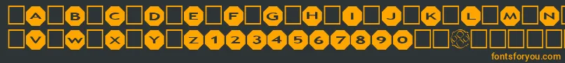 Шрифт AlphashapesOctagons – оранжевые шрифты на чёрном фоне