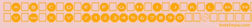 AlphashapesOctagons Font – Orange Fonts on Pink Background