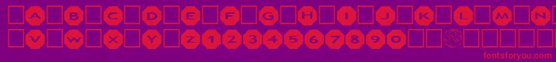 AlphashapesOctagons Font – Red Fonts on Purple Background