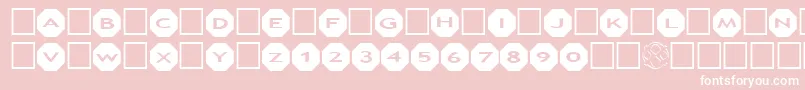 AlphashapesOctagons Font – White Fonts on Pink Background