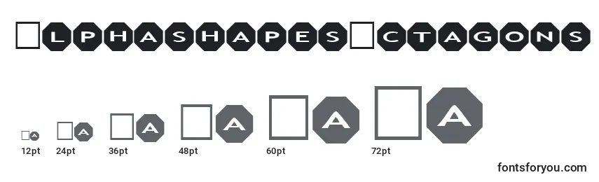 Größen der Schriftart AlphashapesOctagons