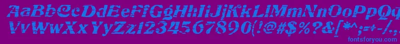 CharbroiledRegular Font – Blue Fonts on Purple Background