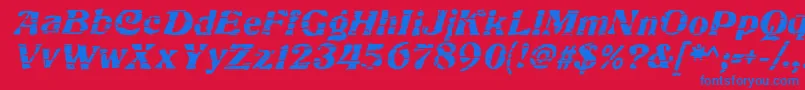 CharbroiledRegular Font – Blue Fonts on Red Background