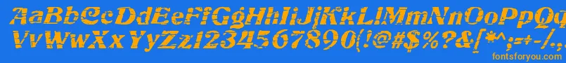 Police CharbroiledRegular – polices orange sur fond bleu