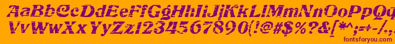 CharbroiledRegular Font – Purple Fonts on Orange Background