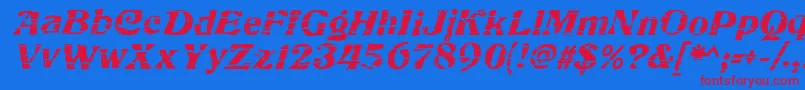 CharbroiledRegular Font – Red Fonts on Blue Background