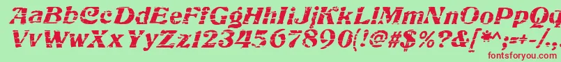 CharbroiledRegular Font – Red Fonts on Green Background