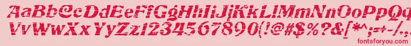 CharbroiledRegular Font – Red Fonts on Pink Background