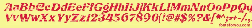 CharbroiledRegular Font – Red Fonts on Yellow Background