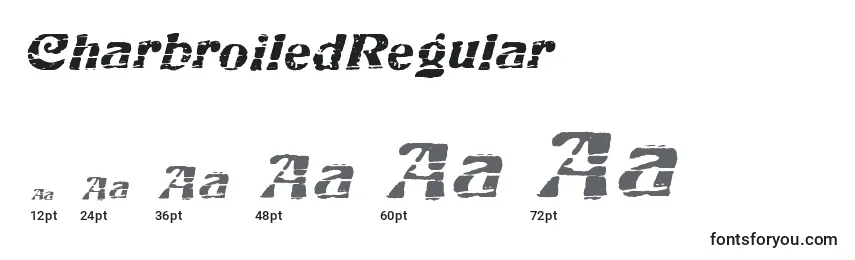 Размеры шрифта CharbroiledRegular