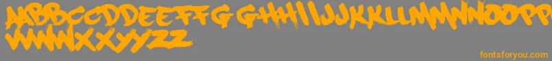 Paintcans09Free Font – Orange Fonts on Gray Background