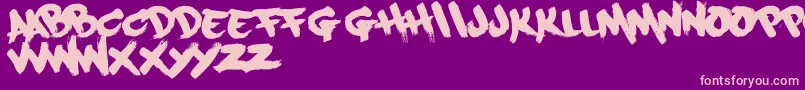 Paintcans09Free Font – Pink Fonts on Purple Background