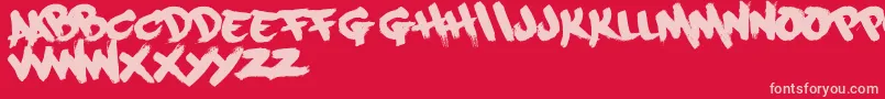 Paintcans09Free Font – Pink Fonts on Red Background