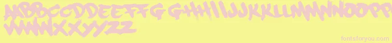 Saiba mais sobre a fonte Paintcans09Free Fonte Paintcans09Free – fontes rosa em um fundo amarelo