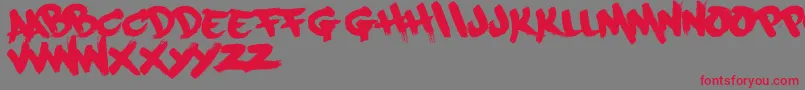Paintcans09Free Font – Red Fonts on Gray Background