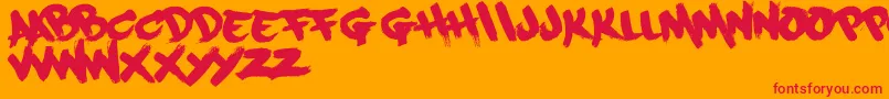Paintcans09Free Font – Red Fonts on Orange Background