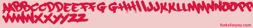 Paintcans09Free Font – Red Fonts on Pink Background