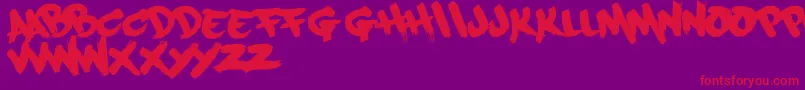 Paintcans09Free Font – Red Fonts on Purple Background