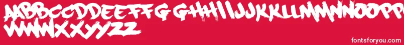 Paintcans09Free Font – White Fonts on Red Background