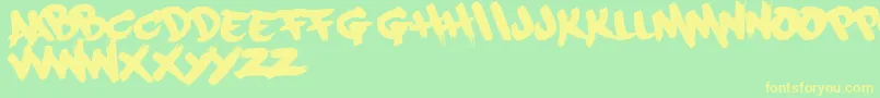 Paintcans09Free Font – Yellow Fonts on Green Background
