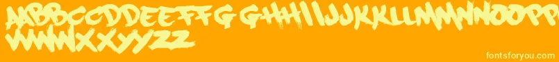 Шрифт Paintcans09Free – жёлтые шрифты на оранжевом фоне