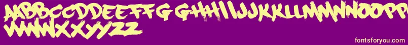 Police Paintcans09Free – polices jaunes sur fond violet