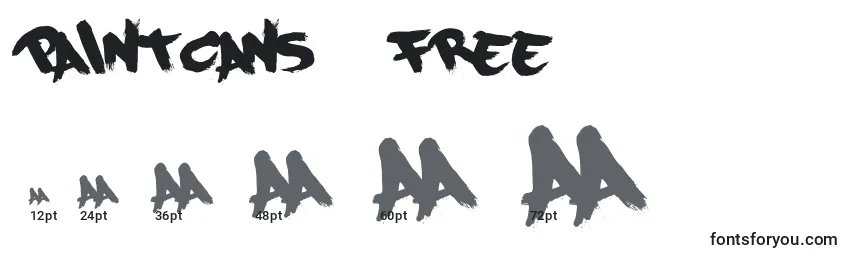 Größen der Schriftart Paintcans09Free