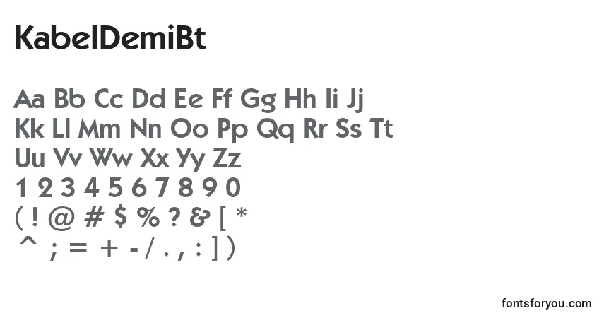 A fonte KabelDemiBt – alfabeto, números, caracteres especiais