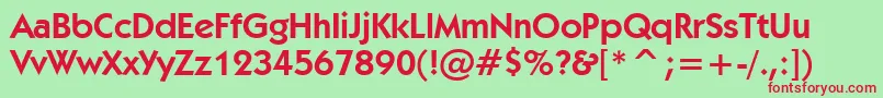 KabelDemiBt Font – Red Fonts on Green Background