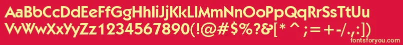 KabelDemiBt Font – Yellow Fonts on Red Background