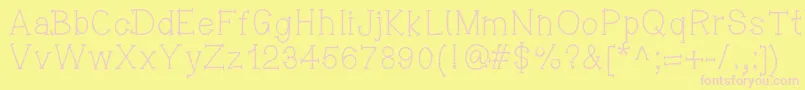 Missingmydaddytoday-fontti – vaaleanpunaiset fontit keltaisella taustalla