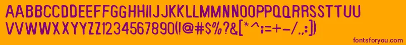 KeyboardPlaque Font – Purple Fonts on Orange Background