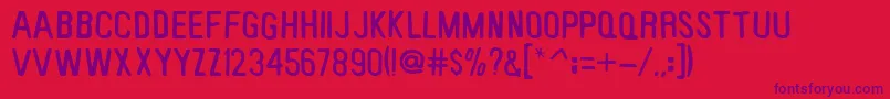 KeyboardPlaque Font – Purple Fonts on Red Background