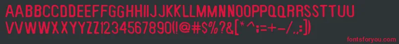 KeyboardPlaque Font – Red Fonts on Black Background