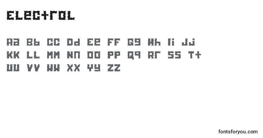 Fuente Electrol - alfabeto, números, caracteres especiales