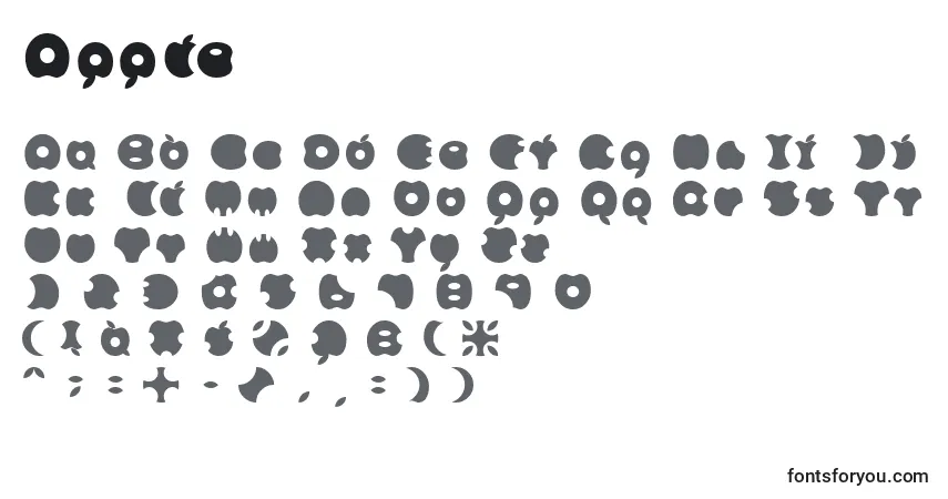 Schriftart Apple – Alphabet, Zahlen, spezielle Symbole