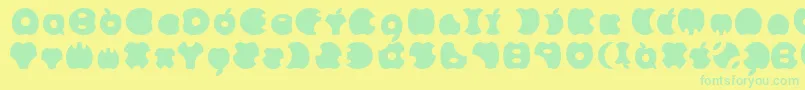 Apple Font – Green Fonts on Yellow Background