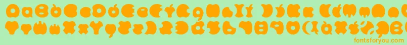 Apple Font – Orange Fonts on Green Background