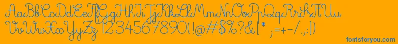 GlamQueen Font – Blue Fonts on Orange Background