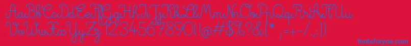 フォントGlamQueen – 赤い背景に青い文字