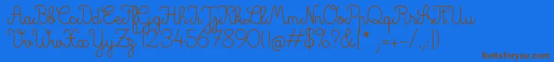 GlamQueen Font – Brown Fonts on Blue Background