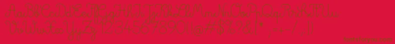 GlamQueen Font – Brown Fonts on Red Background
