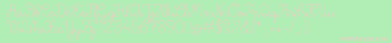 GlamQueen-fontti – vaaleanpunaiset fontit vihreällä taustalla