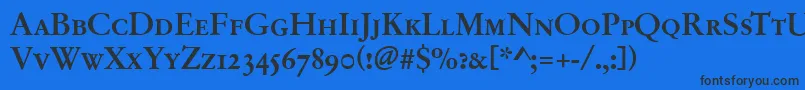 GarfeldOriginalCapsBold Font – Black Fonts on Blue Background