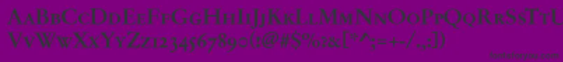 フォントGarfeldOriginalCapsBold – 紫の背景に黒い文字