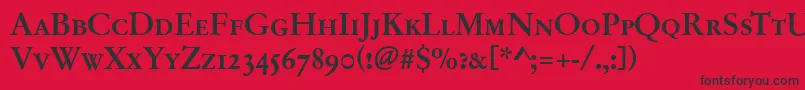 GarfeldOriginalCapsBold Font – Black Fonts on Red Background