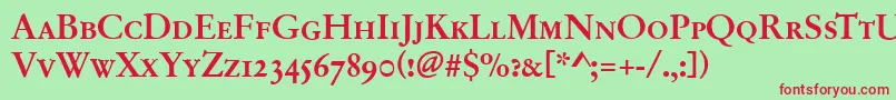 GarfeldOriginalCapsBold Font – Red Fonts on Green Background